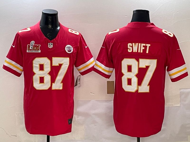 Men Kansas City Chiefs #87 Swift Red Three generations 2025 Nike Vapor Limited NFL Jersey style 6->kansas city chiefs->NFL Jersey